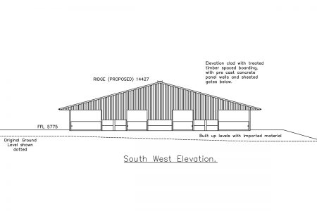 Elevation of new cubicle building