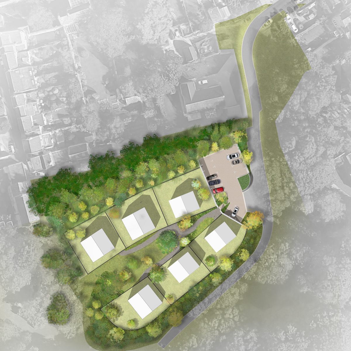 Plan of the Passive House development at Cox's Quarry