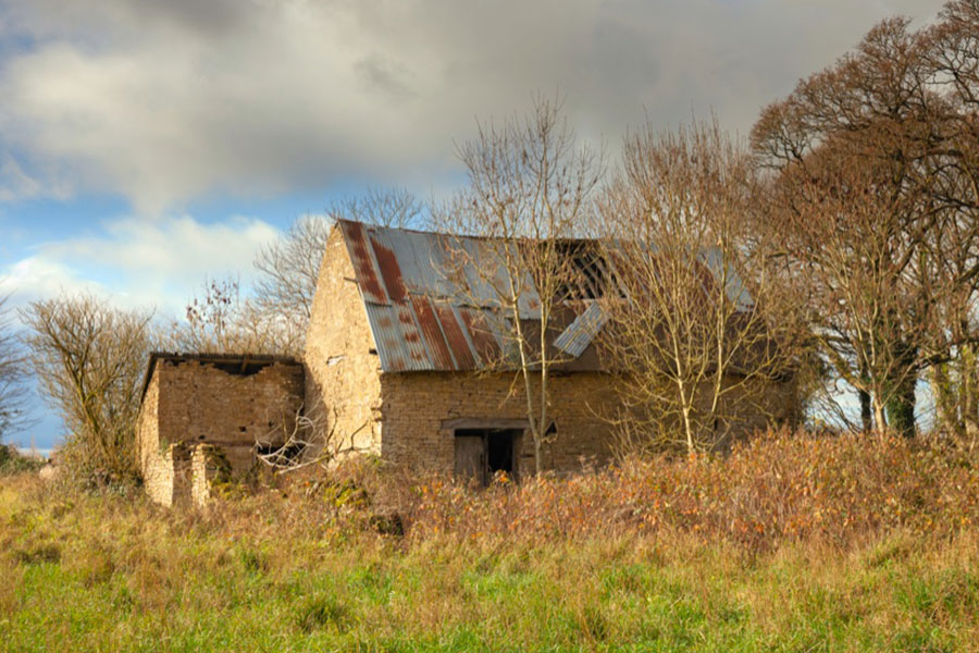 Disused barn on a farm