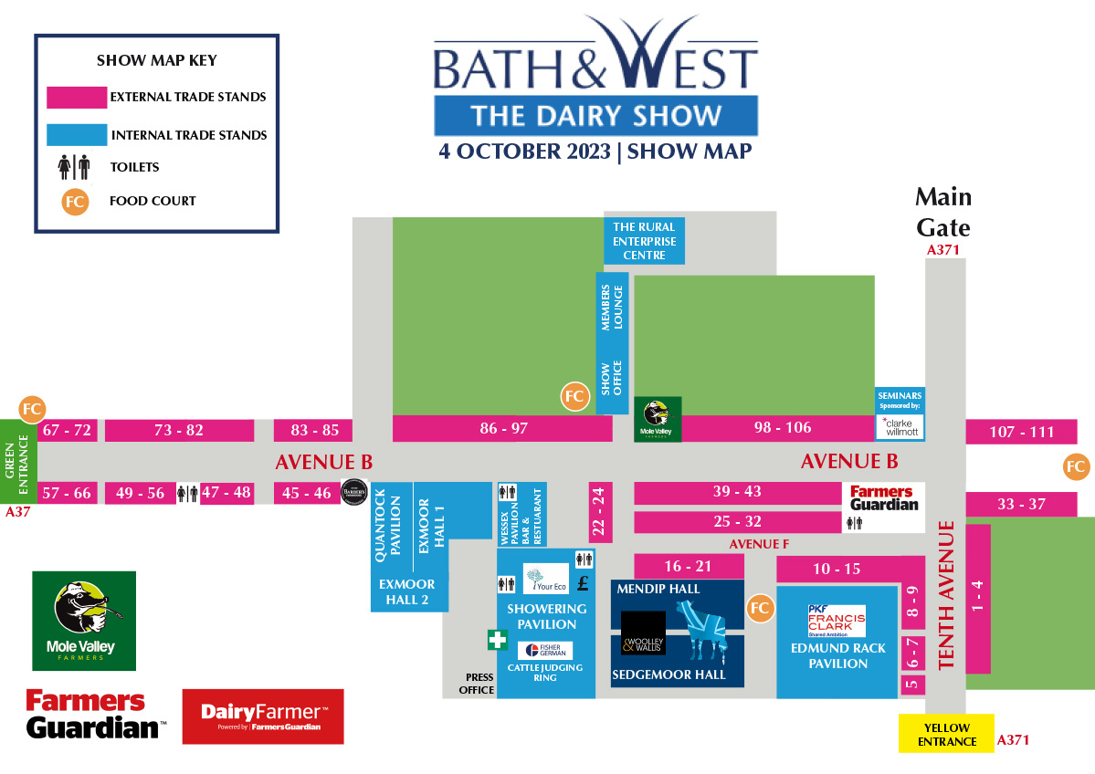 Site map of The Dairy Show 2023