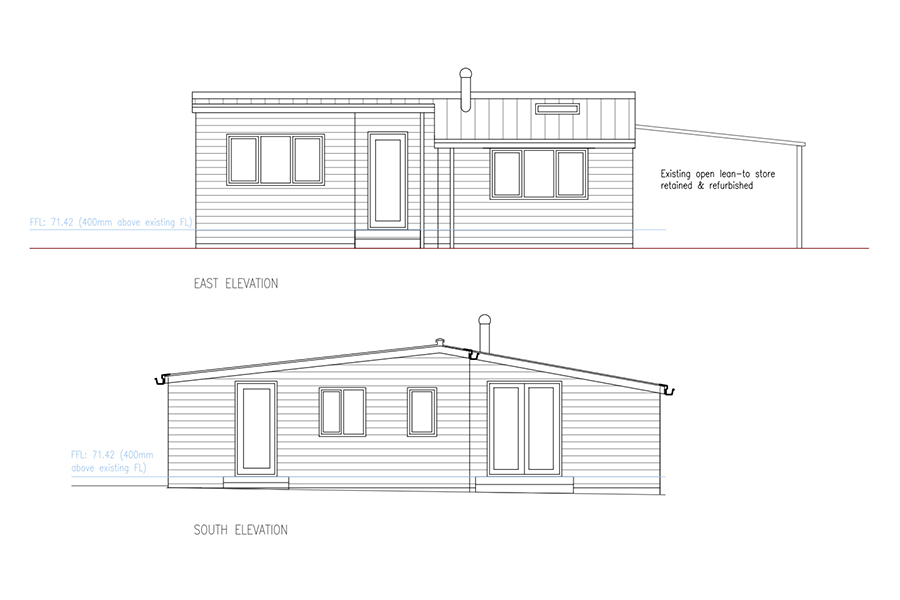 Elevations of the proposed building
