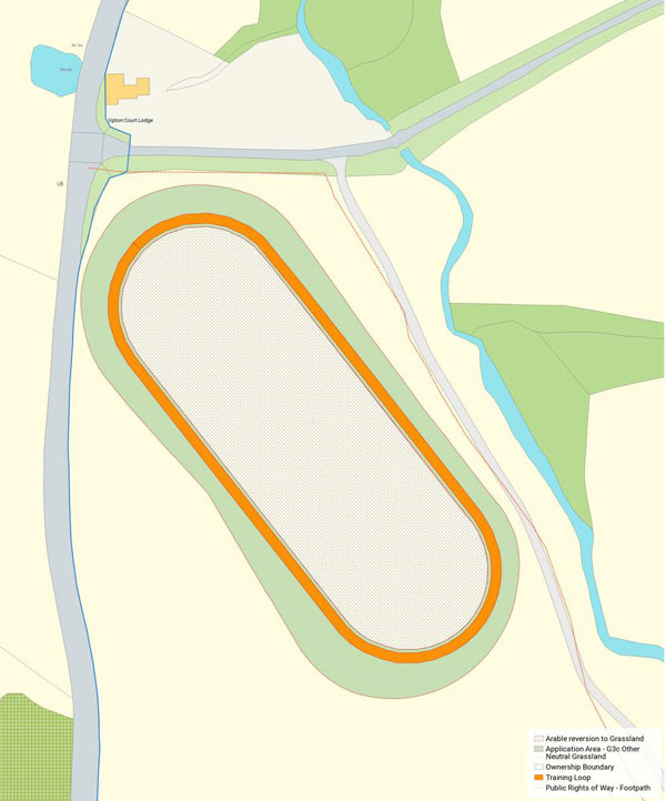 Plan of the proposed gallops.