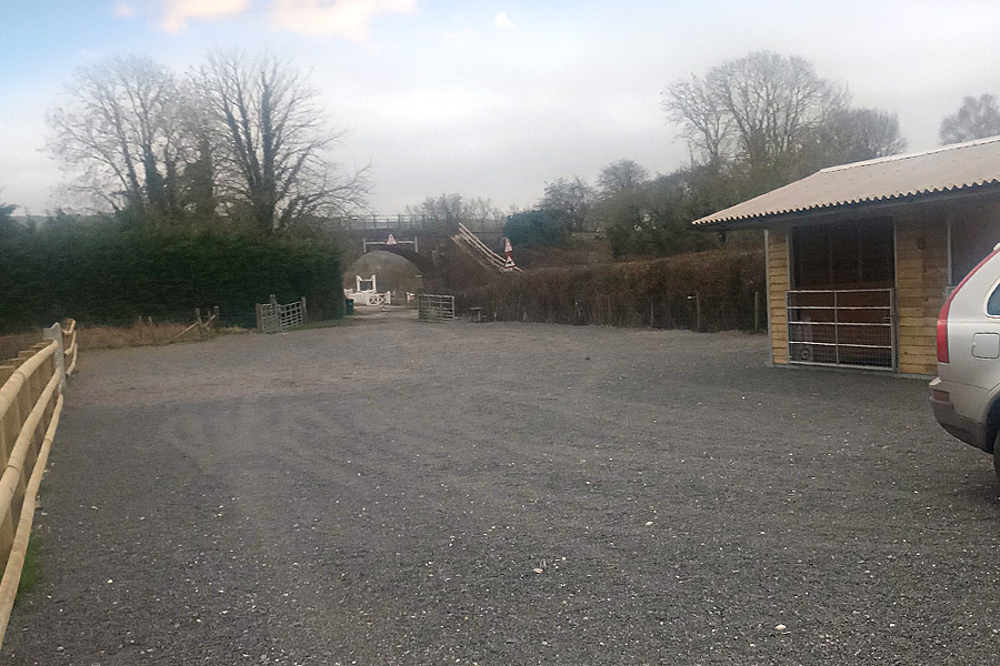 Equestrian hardstanding that was subject of a development enforcement issue.