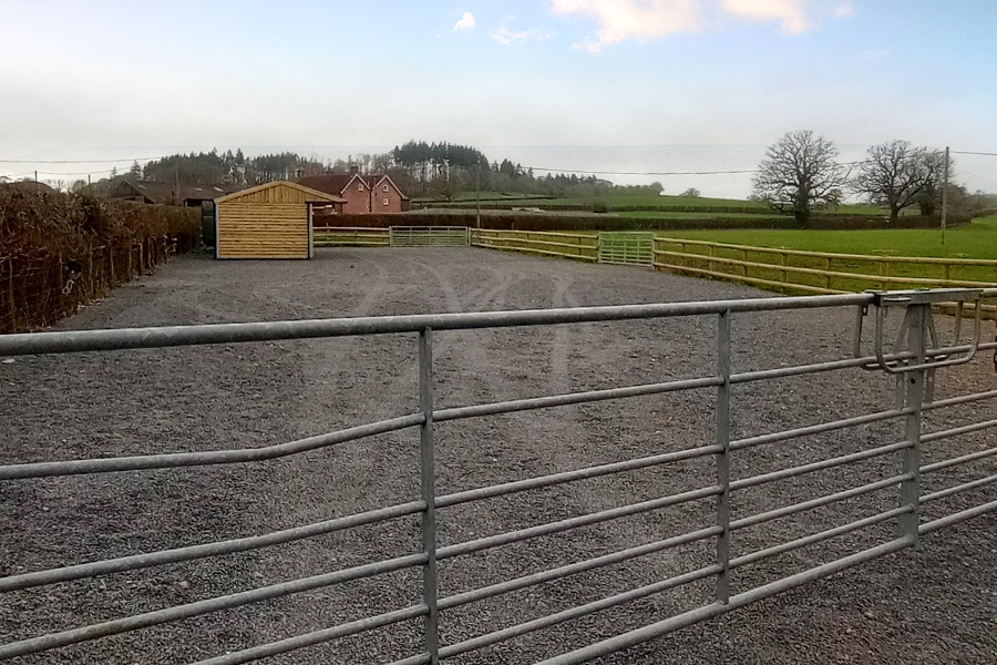 Equestrian hardstanding that was subject of a development enforcement issue.